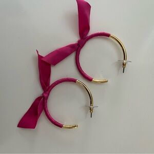 J Crew Hoop Earrings with ribbon